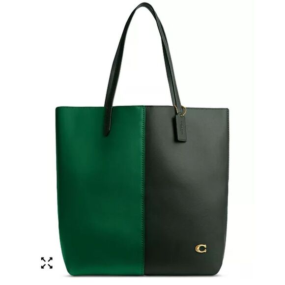 COACH Handbags - Auth COACH North Tote In Colorblock Leather Green